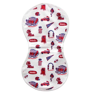 OLE MISS REBELS REPEAT PRINT BURPER PAD