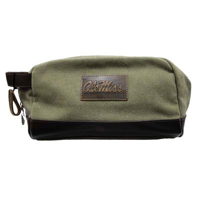 OLE MISS WAXED CANVAS DOPP BAG