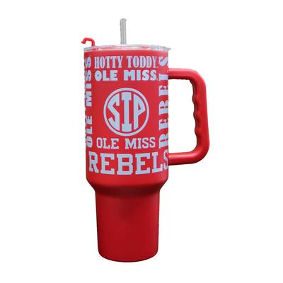 40 OZ OLE MISS REBELS HOTTY TODDY SIP REPLAY TUMBLER RED