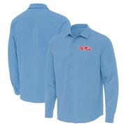 LS SCRIPT OLE MISS EXPOSURE AIRY BUTTON UP