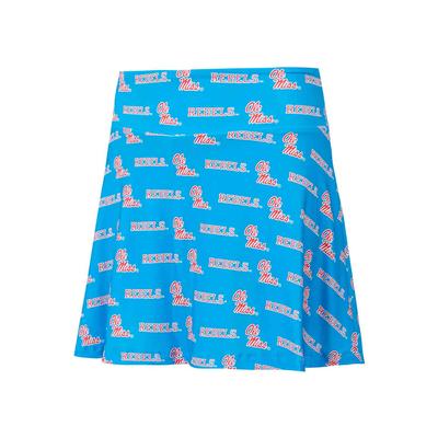 OLE MISS RECORD AOP KNIT SLEEP SKORT BLUE