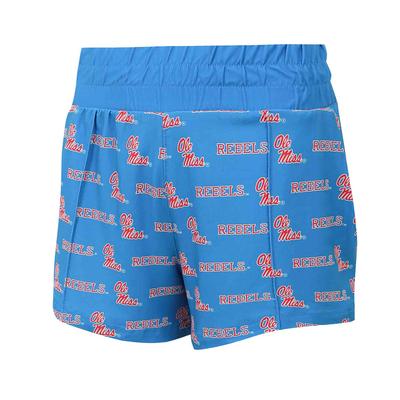 OLE MISS RECORD AOP KNIT SHORT BLUE