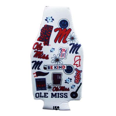 OLE MISS HOTTY TODDY SCRIPT M NAVITVE BOTTLE SLEEVE WHITE