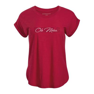 THIN SCRIPT OLE MISS OVER FADED REBELS SWEET TEE