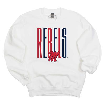 GOAL POST REBELS SCRIPT M CREWNECK FLEECE WHITE