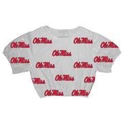 OLE MISS SEQUIN REPEATER CROP TOP