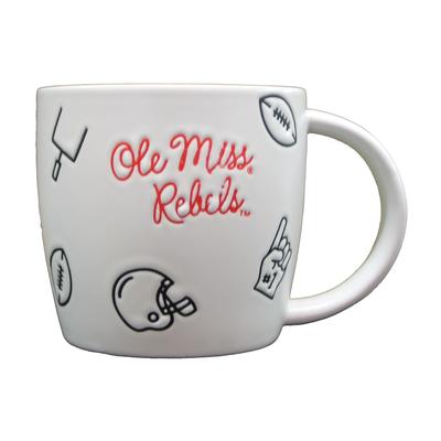 OLE MISS REBELS 18OZ PLAYMAKER MUG WHITE