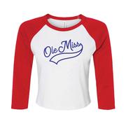 SCRIPT OLE MISS RAGLAN BABY TEE