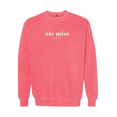 OLE MISS REBELS CREW NECK SWEATSHIRT WATERMELON