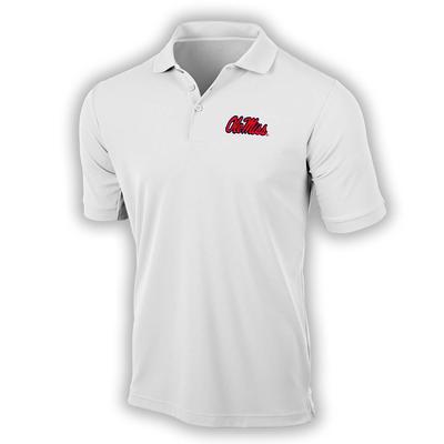 SCRIPT OLE MISS LEGACY PIQUE SS POLO WHITE