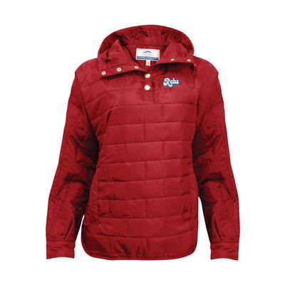 REBS QUILTED PUFF QTR SNAP HOODED JACKET VINTAGE_RED