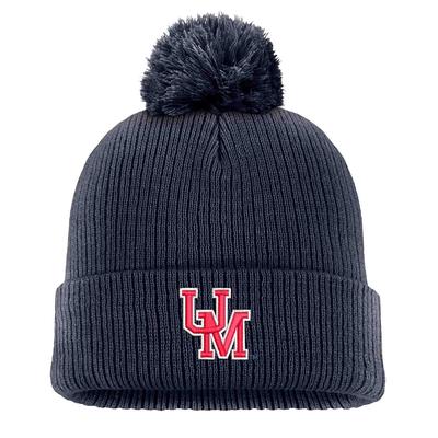 UM SOLID PEAK BEANIE WITH POM