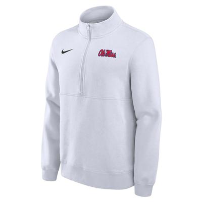 SCRIPT OLEMISS HALF ZIP CLUB FLEECE PULLOVER