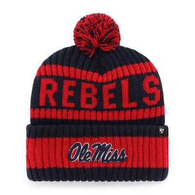 REBELS OLE MISS BERING CUFF KNIT WITH POM