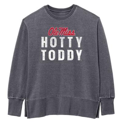 OLE MISS HOTTY TODDY WEATHERED FLEECE CREW