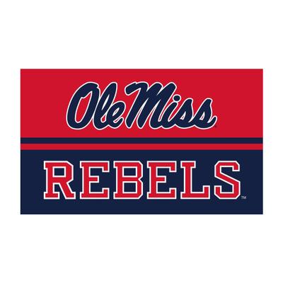 SCRIPT OLE MISS OVER REBELS 3X5 WITH GROMMETS