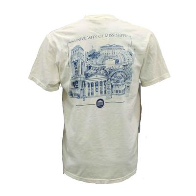 SS COMFORT COLORS OLE MISS CAMPUS LANDMARK POCKET TEE