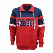 OLE MISS REBELS QTR ZIP DOUBLE HEADER PULLOVER