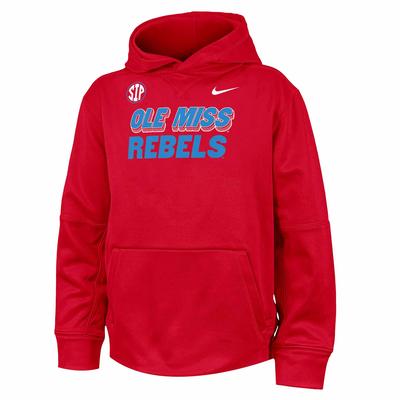 BOYS SIP OLE MISS REBELS THERMA PO HOODY RED