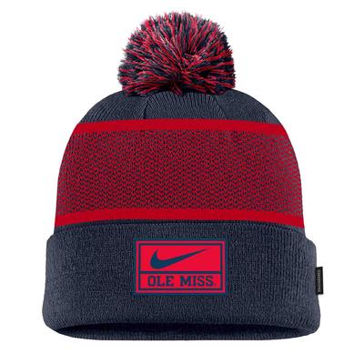 SCRIPT M OLE MISS SILICONE PATCH POM BEANIE