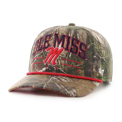 BLOCK OLE MISS SCRIPT M REBELS REAL TREE ROSCOE ROPE HITCH CAP