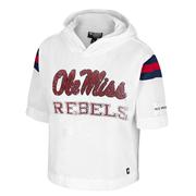 OLE MISS WOMENS OVERSIZED HOODED MESH FASHION TOP