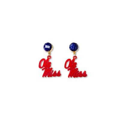 OLE MISS MINI LOGO EARRINGS