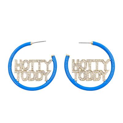 POWDER BLUE HOTTY TODDY PAVE HOOP EARRINGS