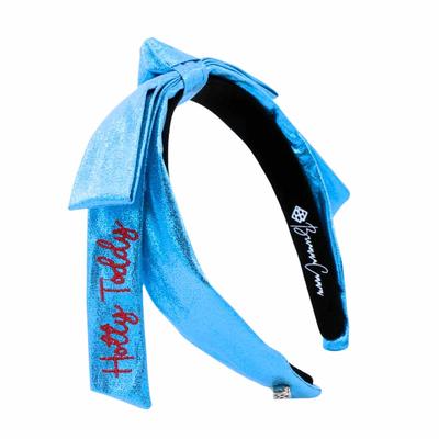 HOTTY TODDY TIN EMBROIDERED RIBBON BOW HEADBAND POWDER_BLUE