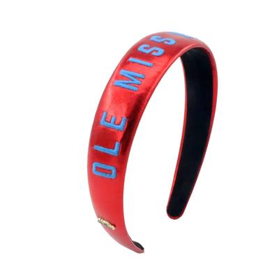 OLE MISS REBELS THIN EMBROIDERED HEADBAND