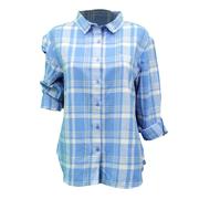 LS SCRIPT OLE MISS BOYFRIEND PLAID BUTTON UP