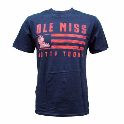 SS OLE MISS BANNER FLAG TEE NAVY