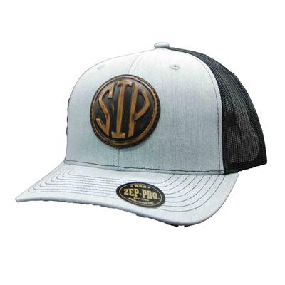 LEATHER CIRCLE SIP PATCH TRUCKER CAP