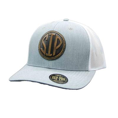 LEATHER CIRCLE SIP PATCH TRUCKER CAP