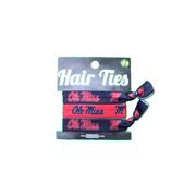 3 PACK OLE MISS SCRIPT M HAIR TIES