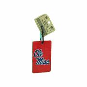 OLE MISS WOOD LUGGAGE BAG TAG