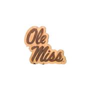 STACKED OLE MISS WOODEN ORNAMENT