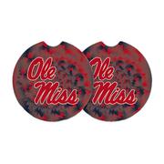 SET OF 2 OLE MISS TIE DYE CAR COASTER