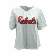 RHINESTONE REBELS BALLGAME STRIPED JERSEY TEE