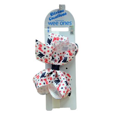 MEDIUM SIGNATURE OLE MISS PRINT BOW ON ELASTIC STRETCH BAND 