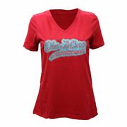 SCRIPT OLE MISS SEQUIN V NECK T-SHIRT