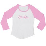 LS OLE MISS GIRLS SLUB RAGLAN TEE