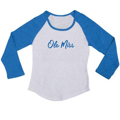 LS OLE MISS GIRLS SLUB RAGLAN TEE