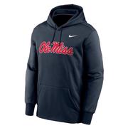 SCRIPT OLE MISS THERMA PO HOODY: NAVY