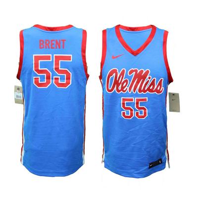 OLE MISS NO 55 BRENT BASKETBALL JERSEY