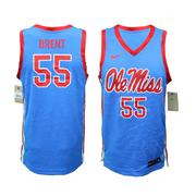 OLE MISS NO 55 BRENT BASKETBALL JERSEY: ITALY BLUE