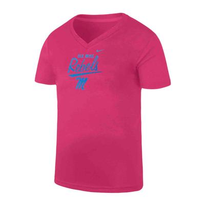 GIRLS OLE MISS REBELS LEGEND V-NECK SS TEE