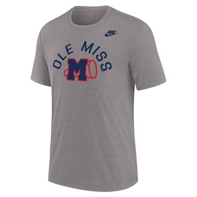 SS OLE MISS BLOCK M MEGAPHONE TRIBLEND TEE