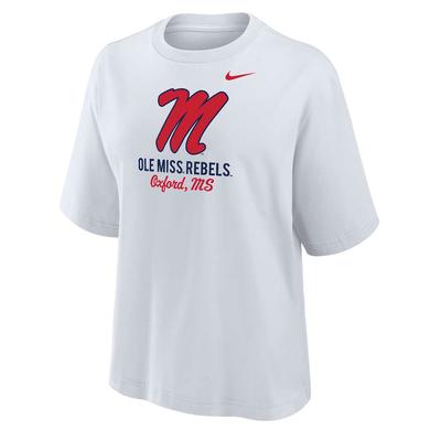 SS SCRIPT M OLE MISS REBELS COTTON BOXY TEE