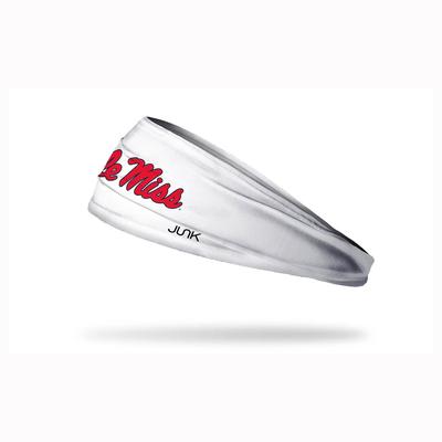 WHITE SCRIPT OLE MISS HEADBAND